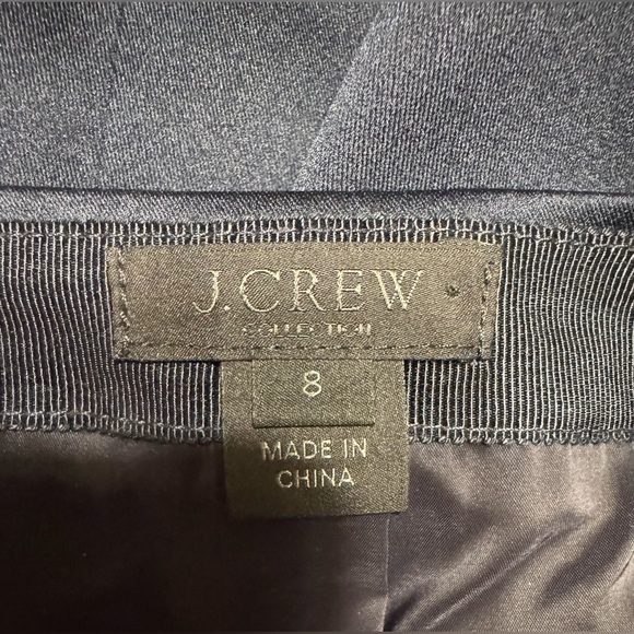 J. Crew Vintage Silk Blend Neon Stripe Navy Mini Preppy Pencil Skirt Sz 8 - Picture 4 of 8